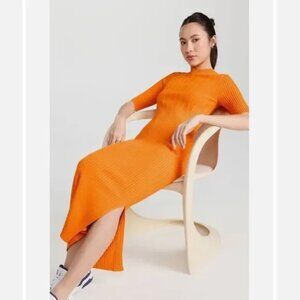 FRAME Mixed Ribbed Knit Sweater Dress